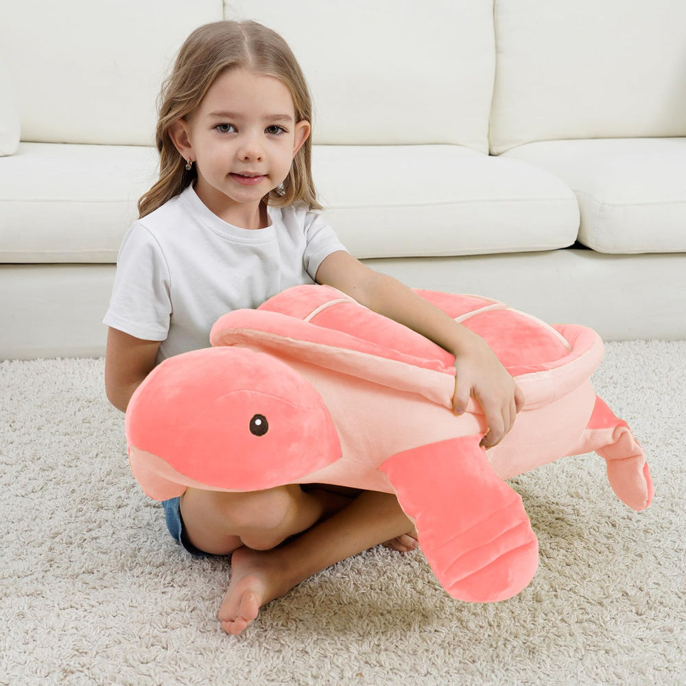 Dalmao pink turtle plush makes a gift-ready option for all ages.