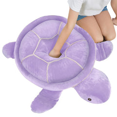 Dalmao plush with detailed stitching on a large sea turtle design.