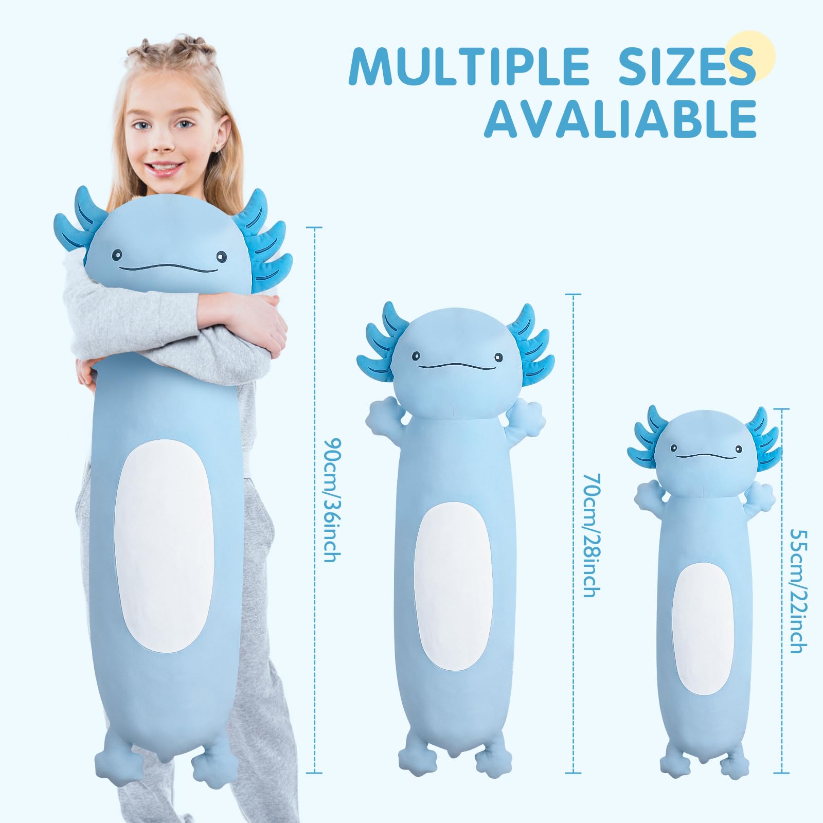 Dalmao soft polyester axolotl stuffed animal for durable cuddles.