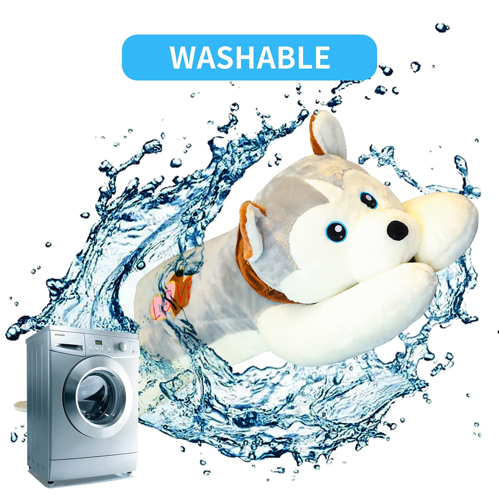 Dalmao washable husky plush stays fresh after baths.