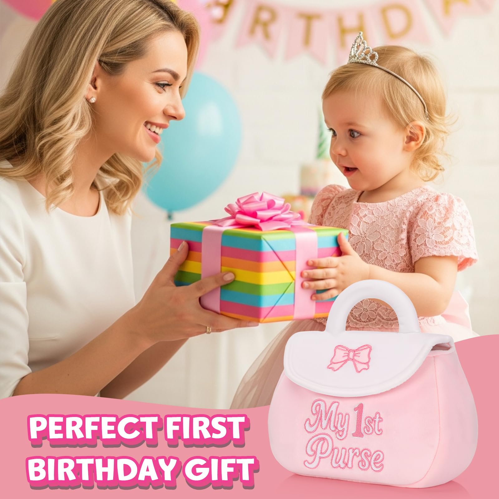 Dalycro purse pink accents, cheerful details spark little girl’s imaginative adventures.
