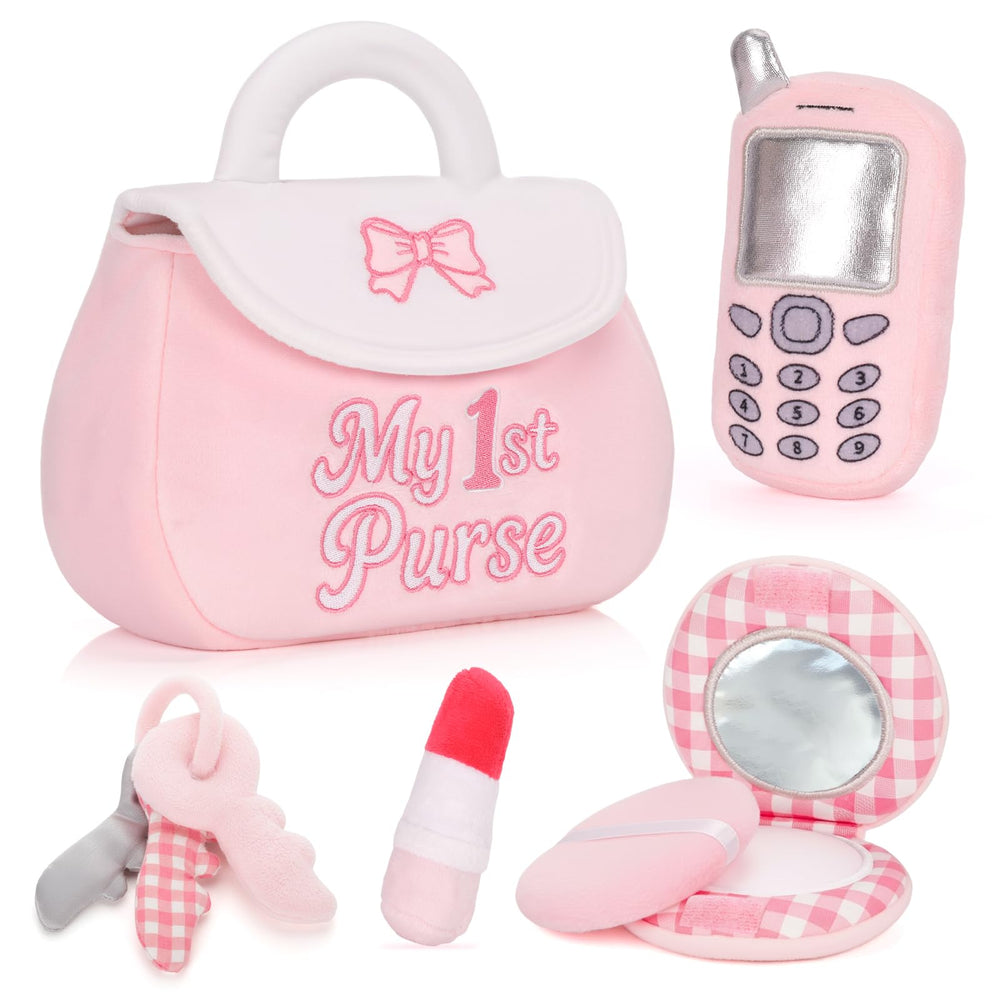 Dalycro My 1st Purse Plush Bag in pink, soft and inviting for imaginative play.