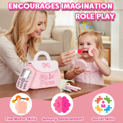 Dalycro purse lipstick with squeaker, encourages tactile play and sound effects.