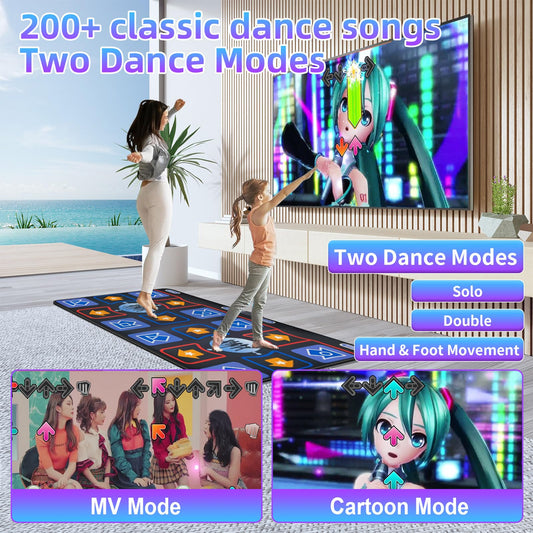 Damcoola Dance Mat with 200 preloaded tracks for instant, engaging sessions.