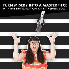 Dammit Doll in studio-ready pose for creative blocks and quick humor.