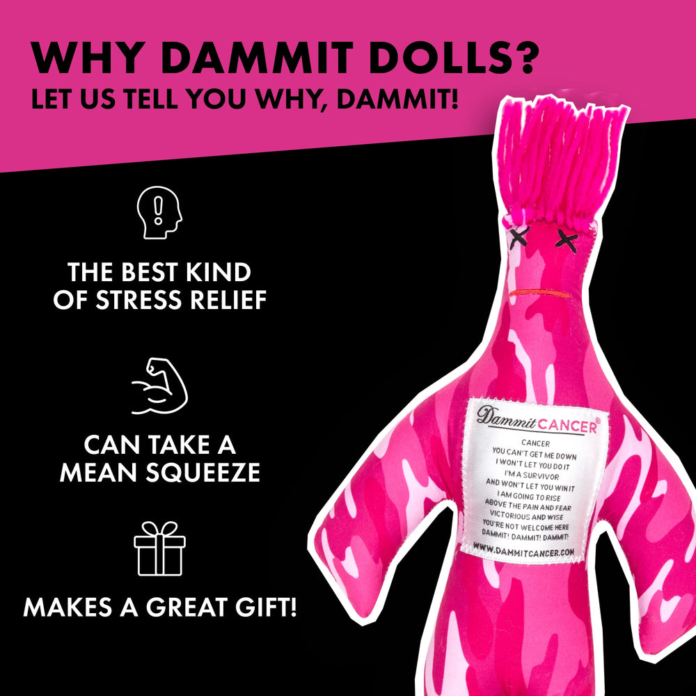 Dammit Doll uses heavy-duty fabric with reinforced seams for durability