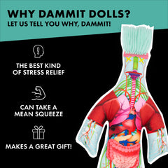 Dammit Doll Anatomy muscle fibers close-up for tactile stress release