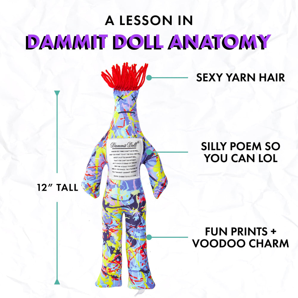 Dammit Doll slam-it-dammit stance endures blocks and chaos with bounce-back.