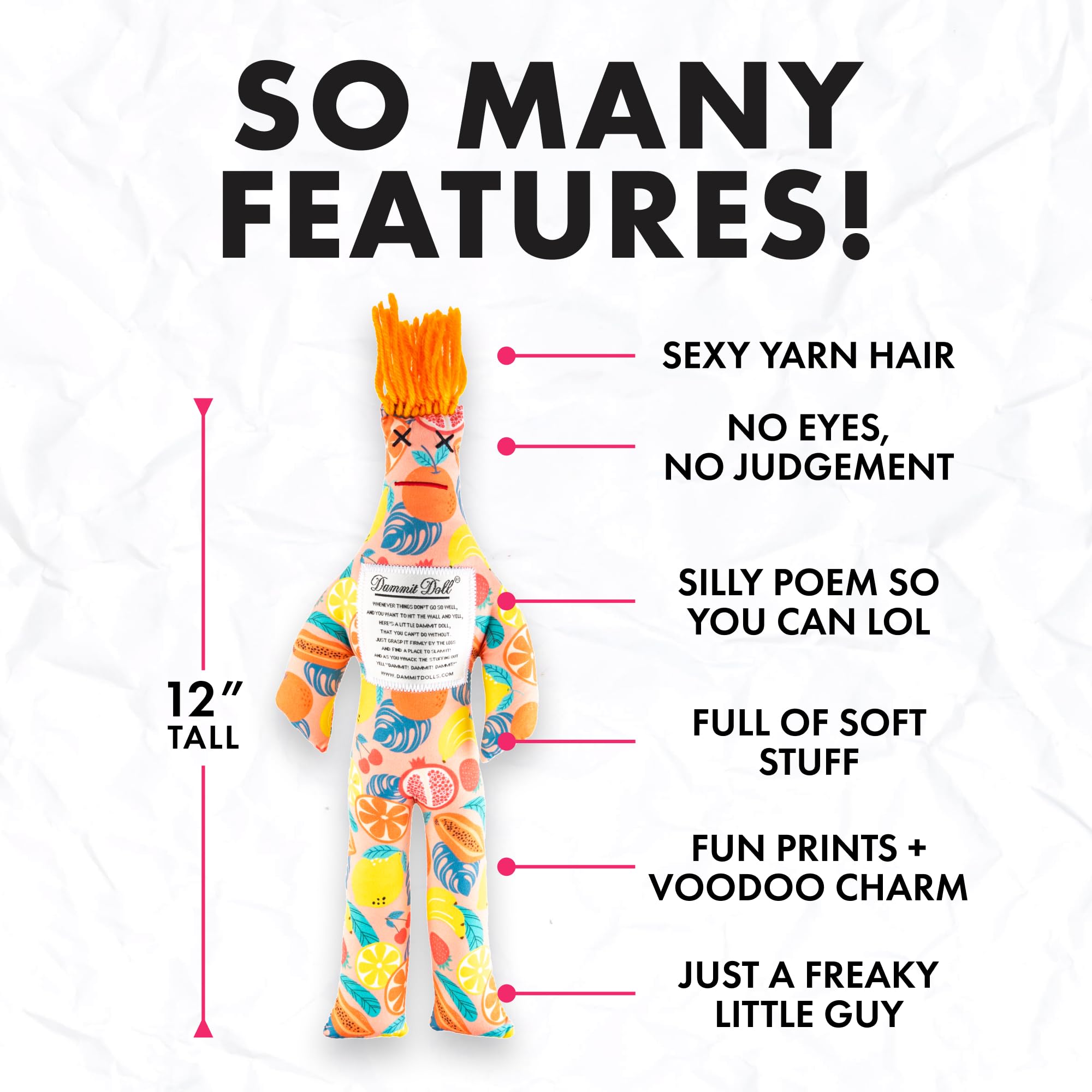 Dammit Doll packaging and color variety for gifting.