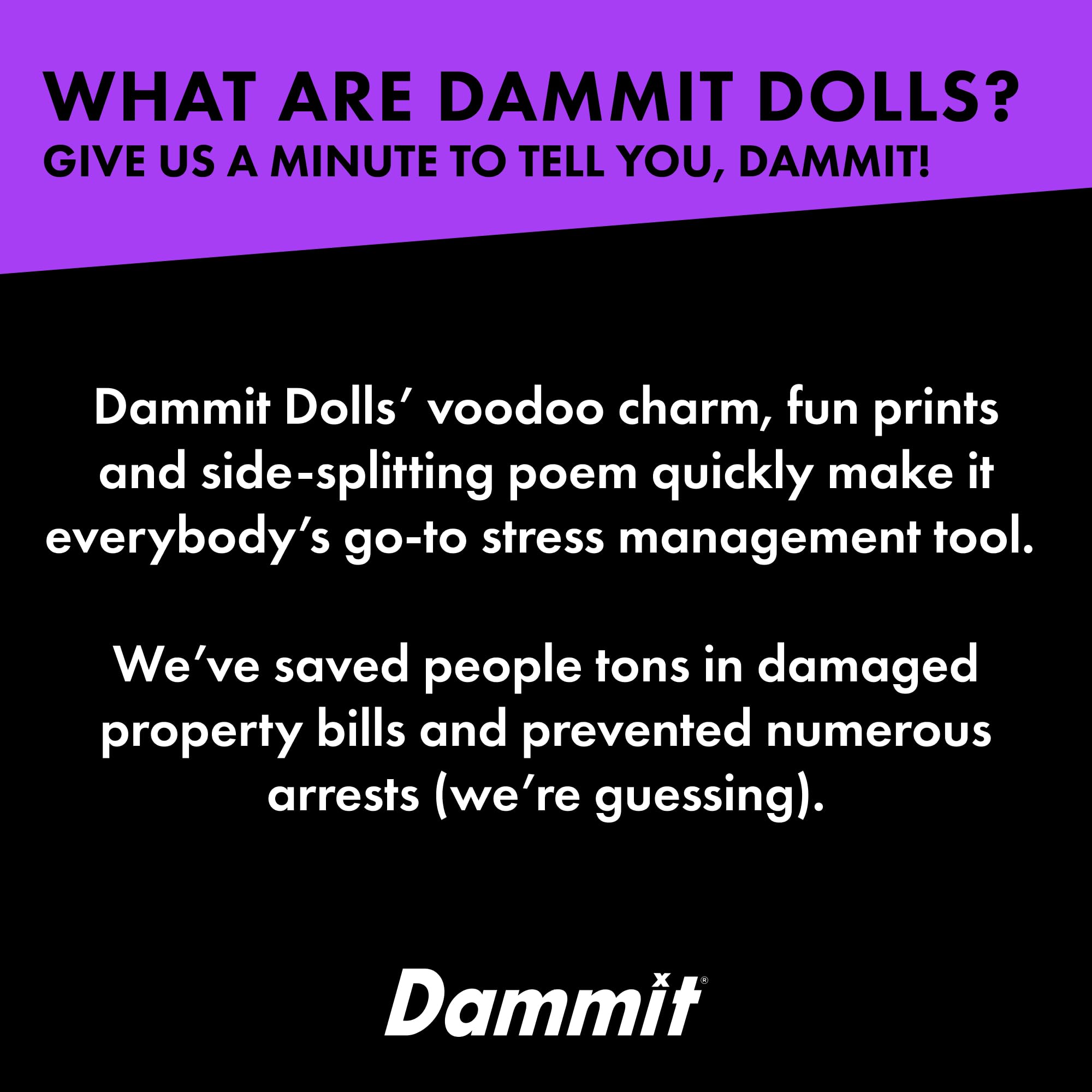 Dammit Doll expressive face adds humor during brainstorming sessions.