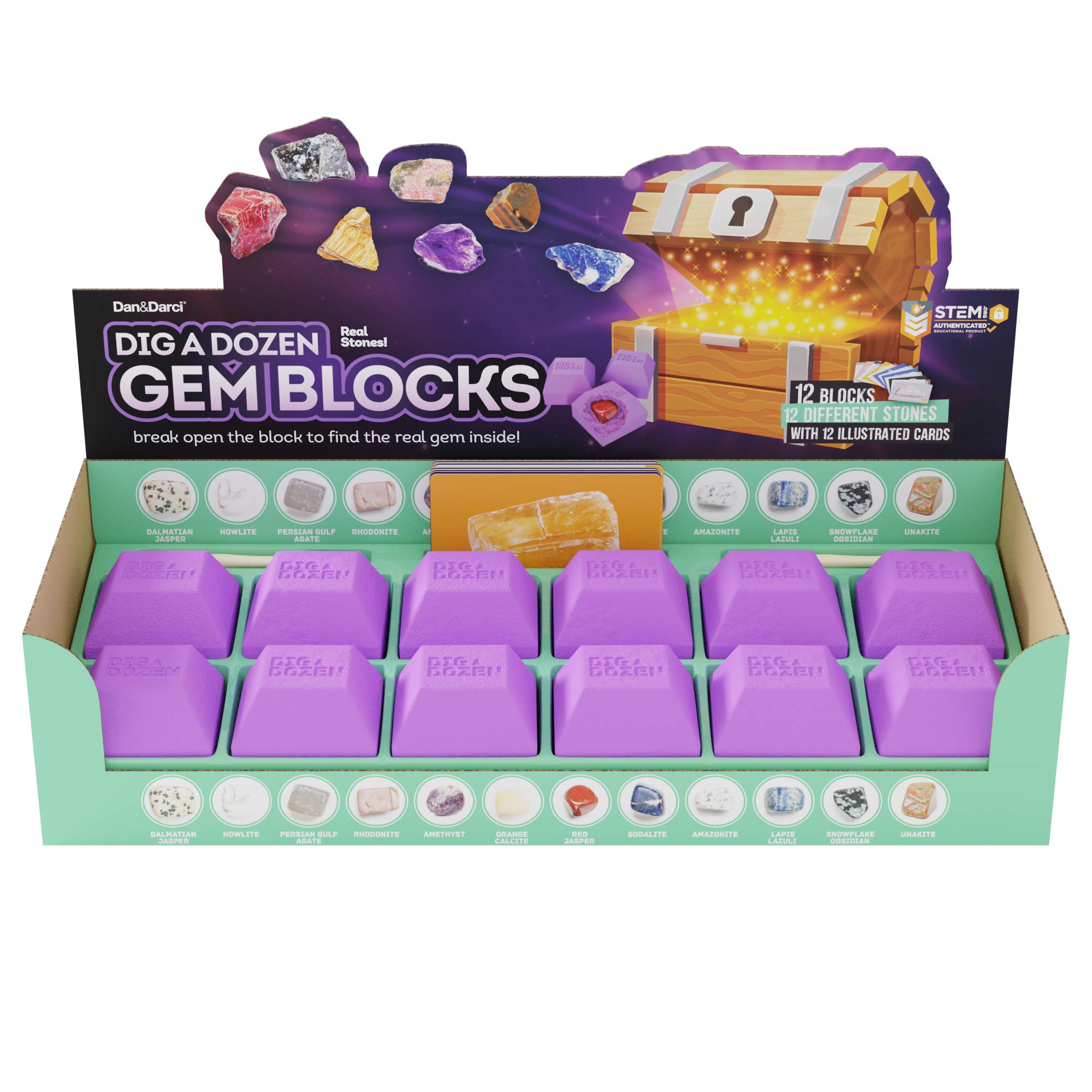 Dan&Darci 12 full-color gem cards detailing gem histories