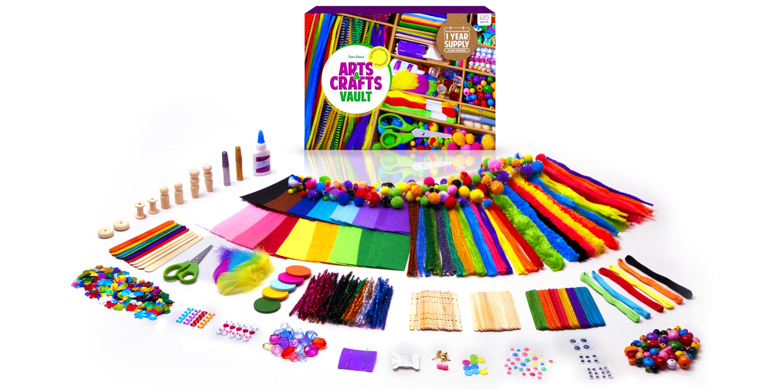 Dan&Darci kit with pipe cleaners ready for colorful jewelry and windcatcher projects