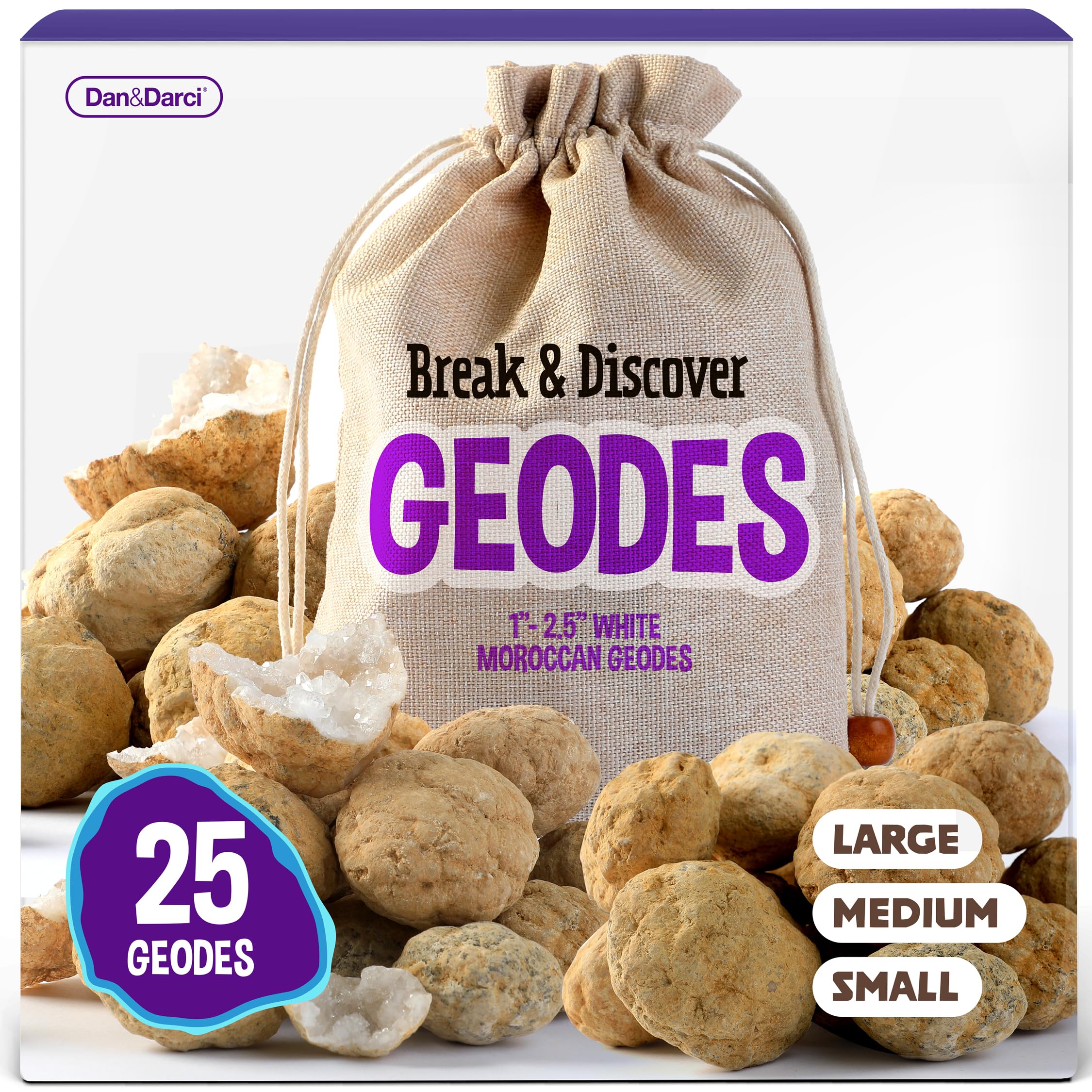 Dan&Darci Break Your Own Geodes geode-opened crystals for hands-on science fun.