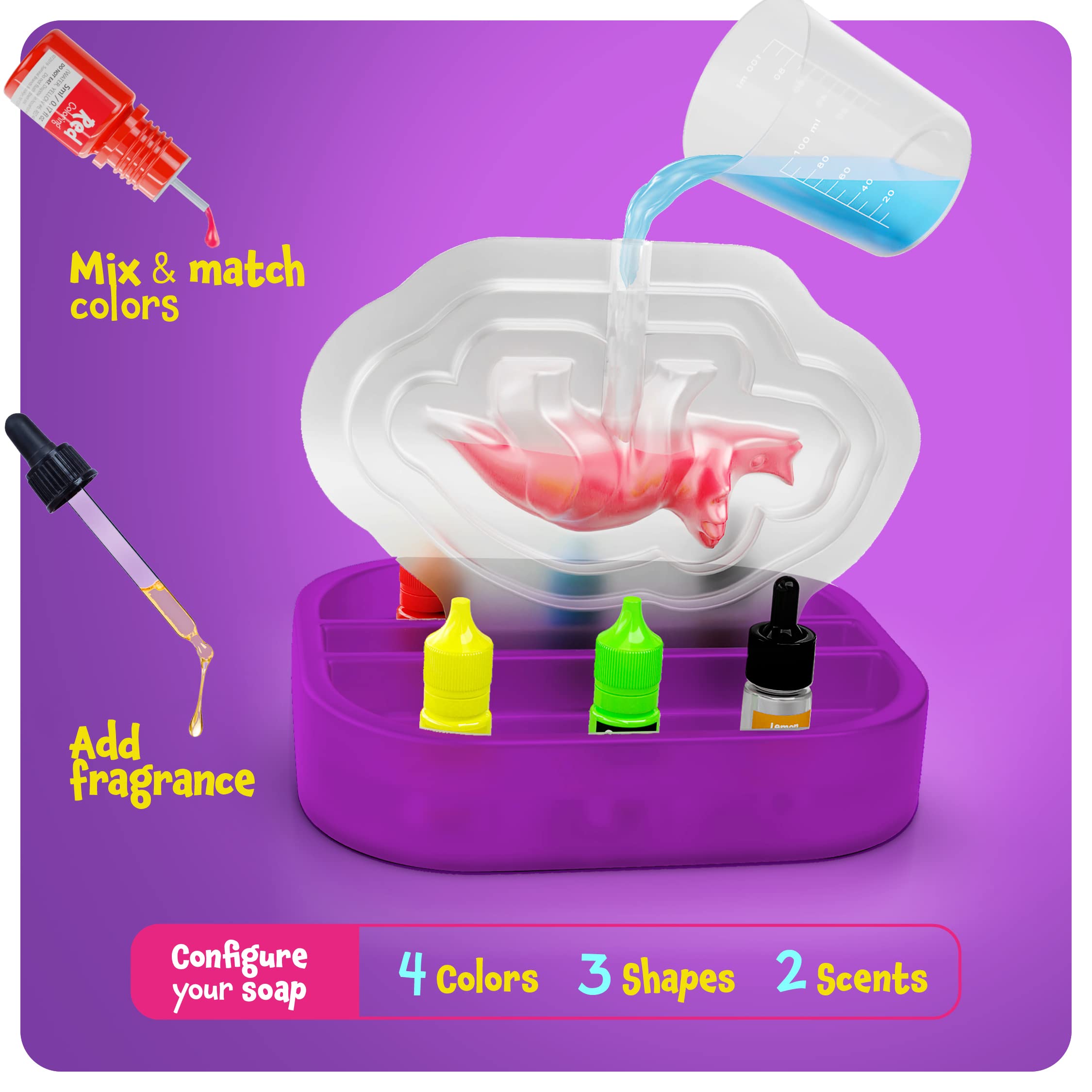 Dan&Darci liquid colors for vibrant dinosaur soap crafts