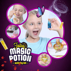 Dan&Darci Fairy Magic Potion Kit mixing steps shown for easy crafting