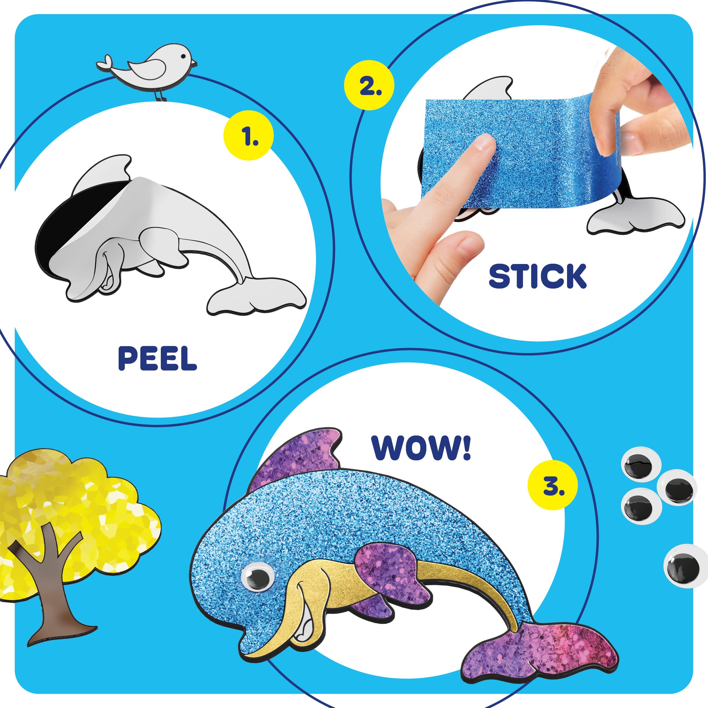 Dan&Darci foil art kit googly eyes add playful detail to projects