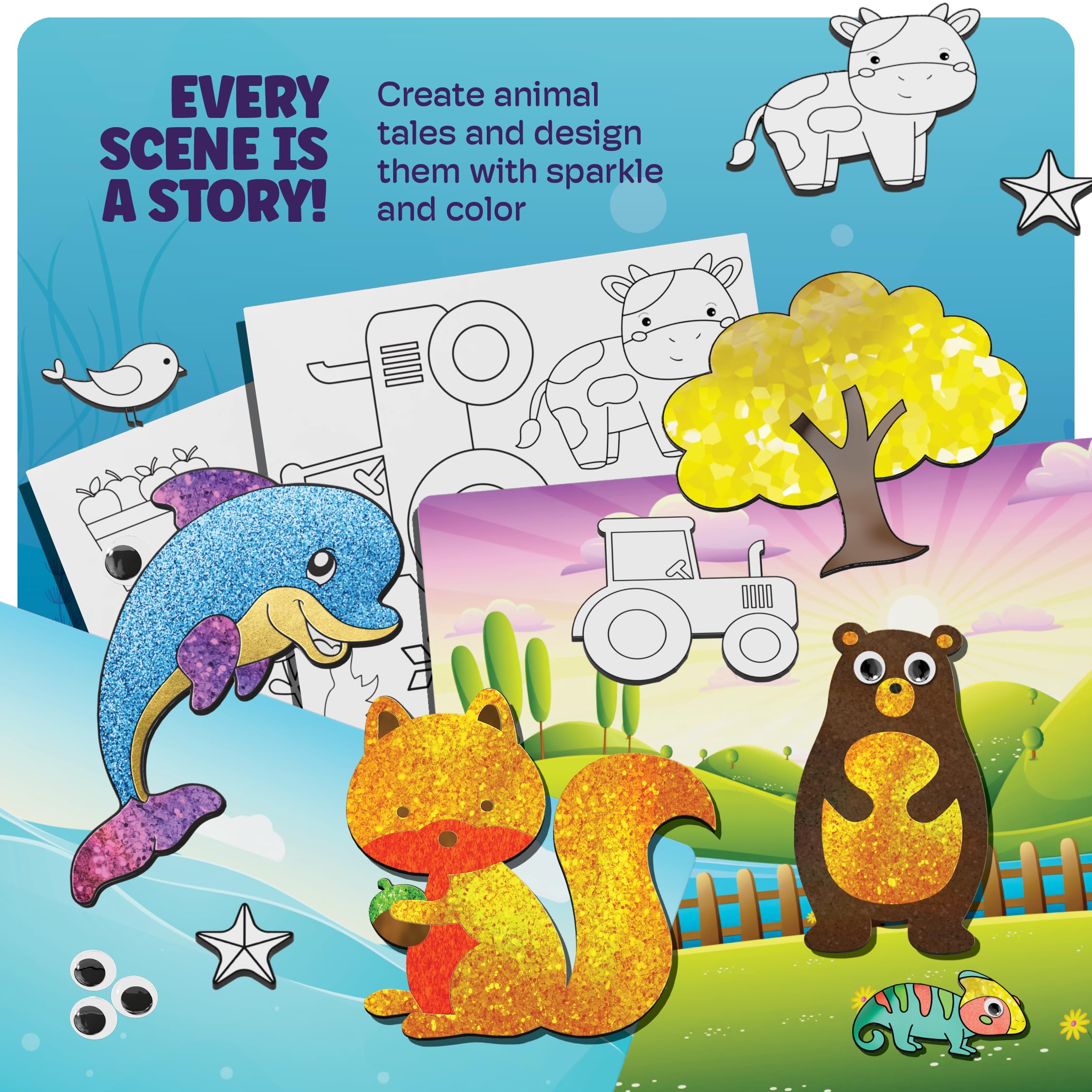 Dan&Darci foil art kit ten animal designs inspire storytelling