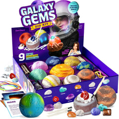Dan&Darci Galaxy Dig Kit planet pack image showing nine planets for hands-on space exploration and gem discovery