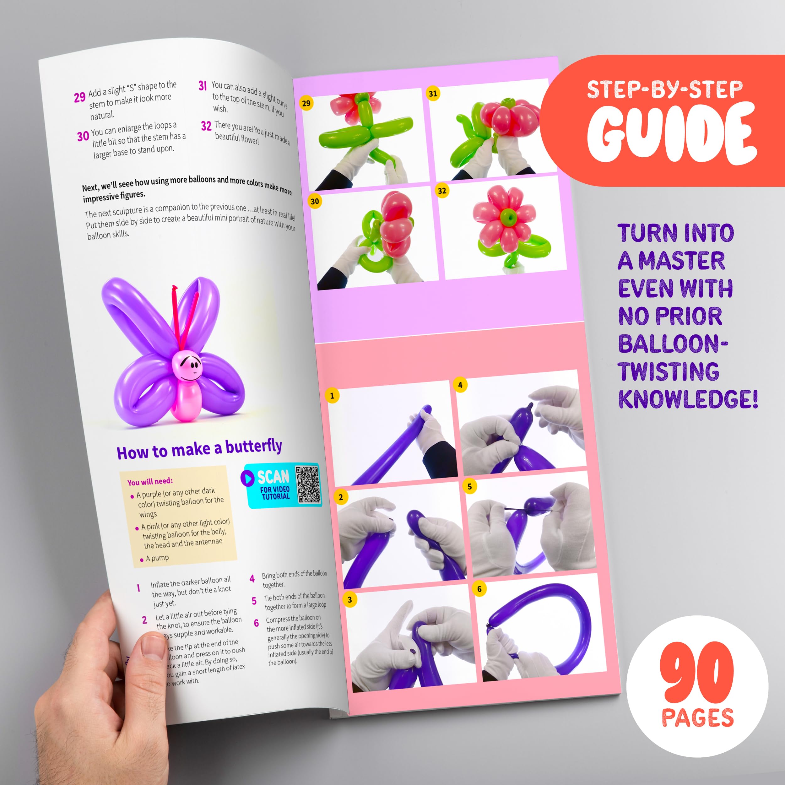 Dan&Darci instruction booklet guides kids through simple balloon designs.