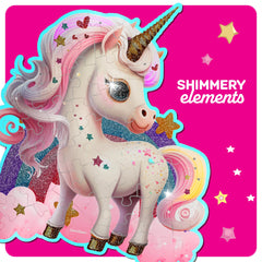 Dan&Darci Unicorn puzzle shimmering highlights catch light during play.