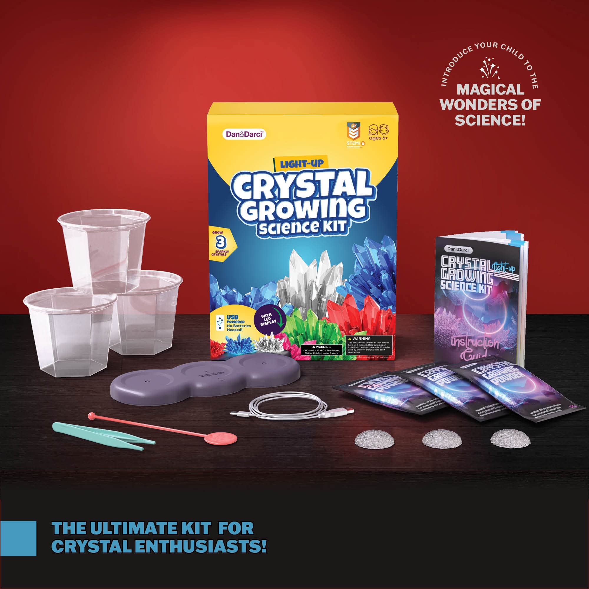 Dan&Darci LED light-up display showcasing crystal glow for magical nighttime viewing