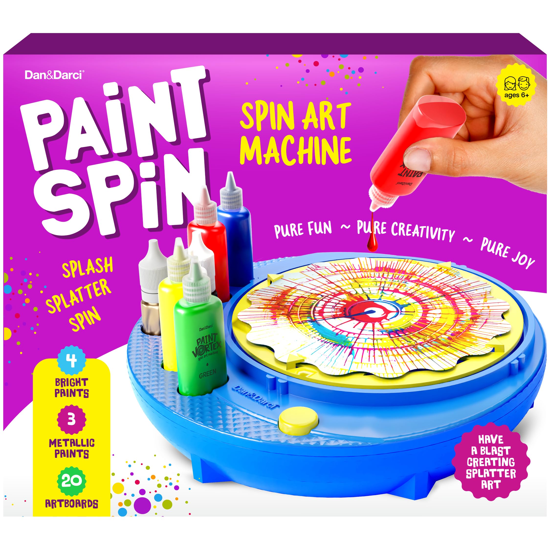Dan&Darci Paint Spin Art Machine in action, creating vibrant artworks
