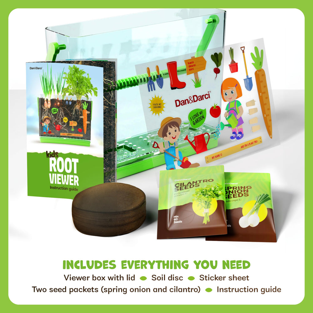 Dan&Darci root-viewer cilantro seeds add fresh greens to kitchen science.