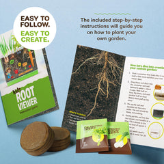 Dan&Darci root-viewer instruction booklet explains simple steps and botany basics.