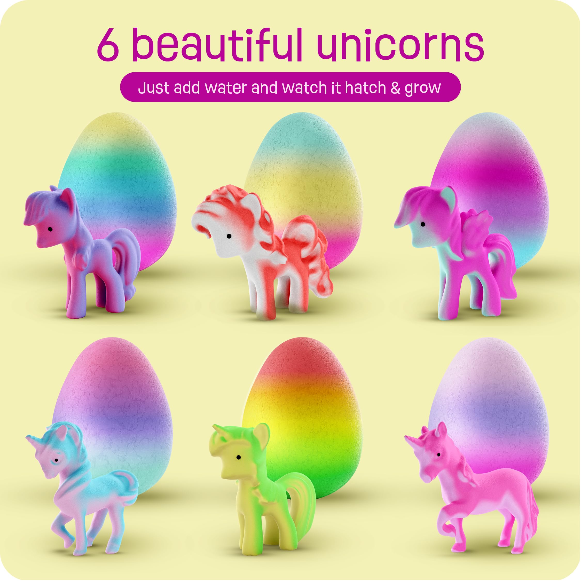 Dan&Darci six different unicorns provide varied stories for imaginative play.
