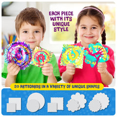 Dan&Darci white crayons create special effects on spin art