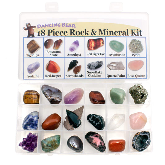 Dancing Bear color identification guide and hardness chart aiding stone recognition.