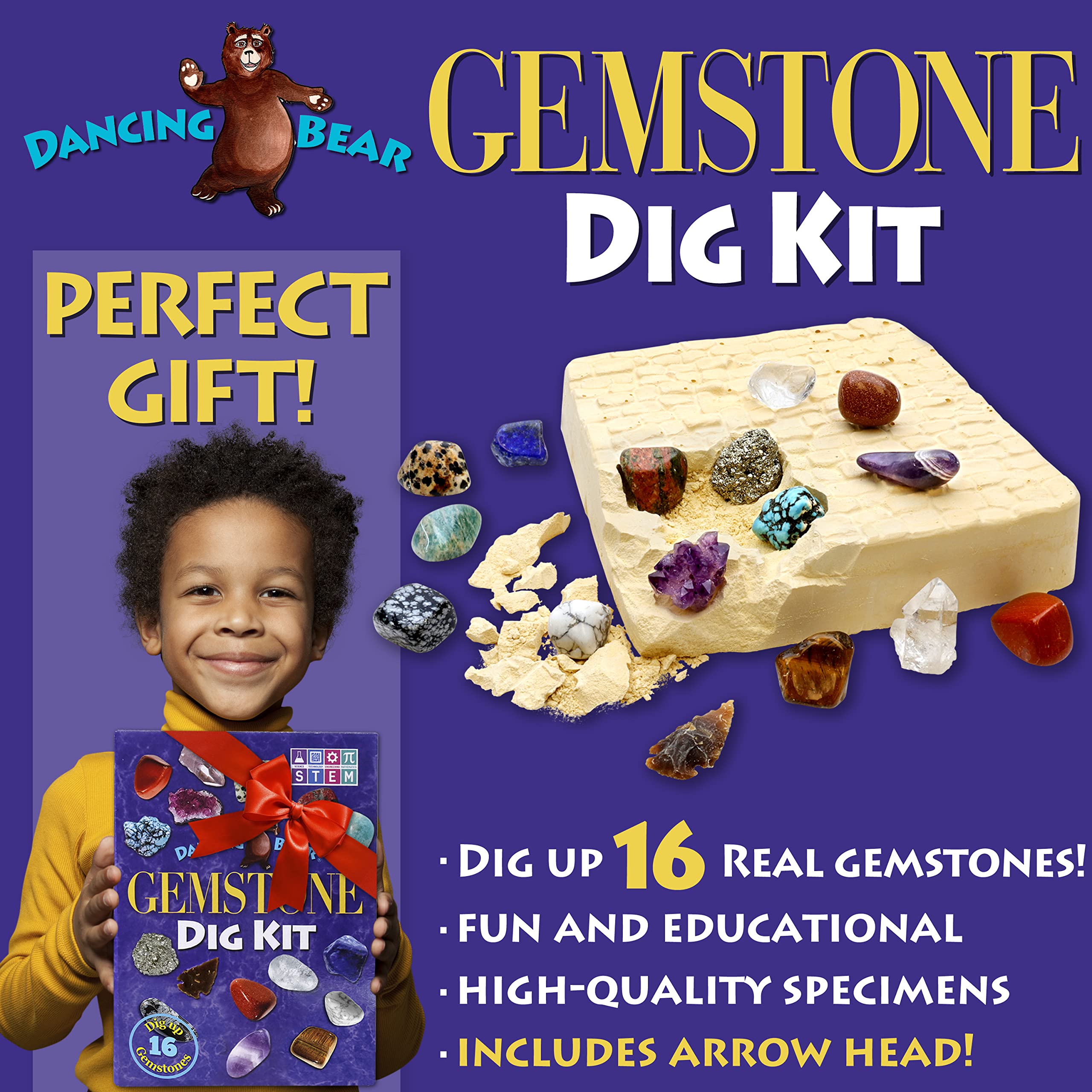DANCING BEAR learning guide book supports gem facts for beginners.