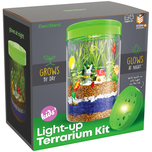 Dan&Darci light-up terrarium jar glows softly for nighttime tabletop ambience.