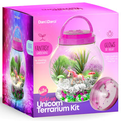 Dan&Darci light-up unicorn terrarium jar glows at night for magical decor