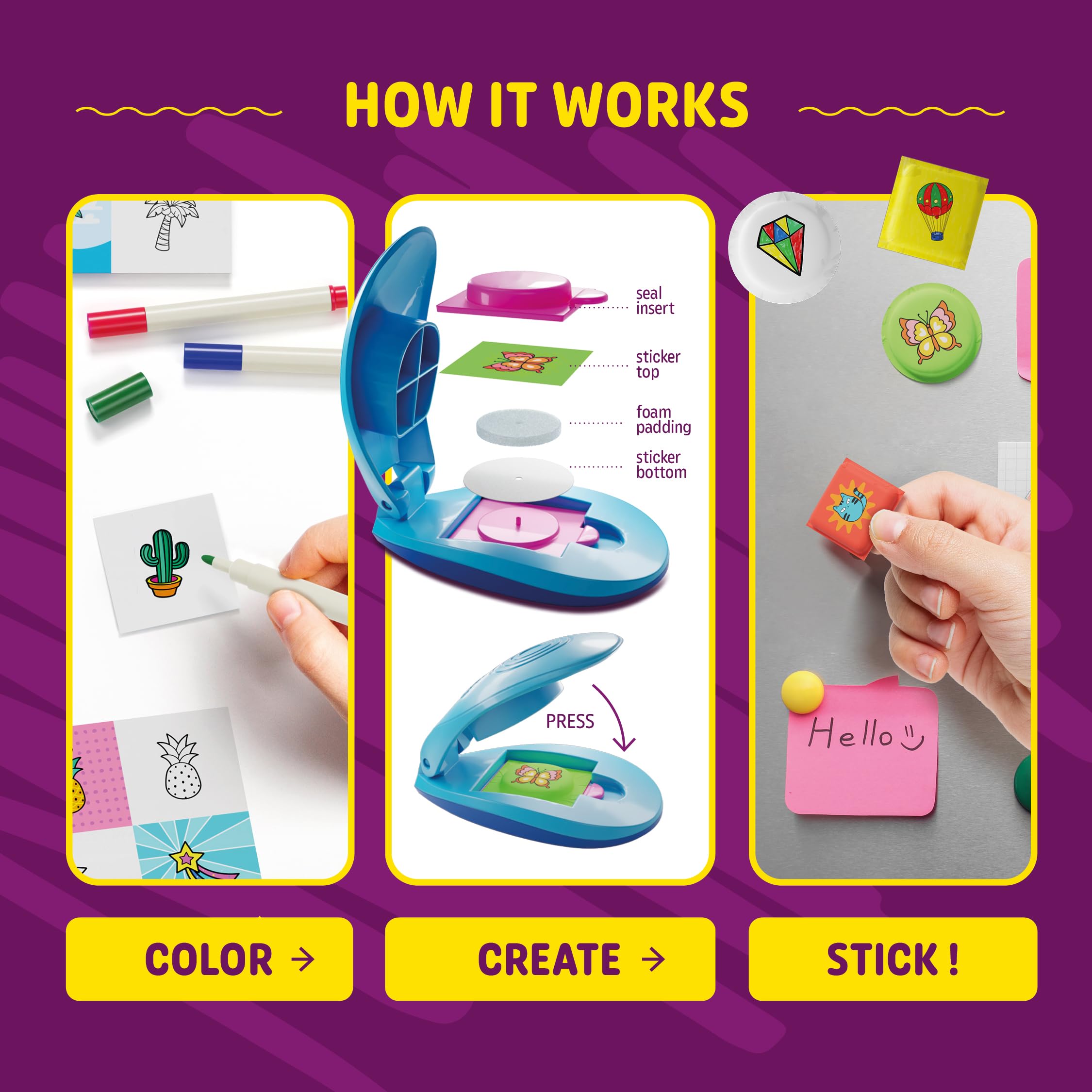 Dan&Darci circle and square inserts shown for versatile sticker shapes.