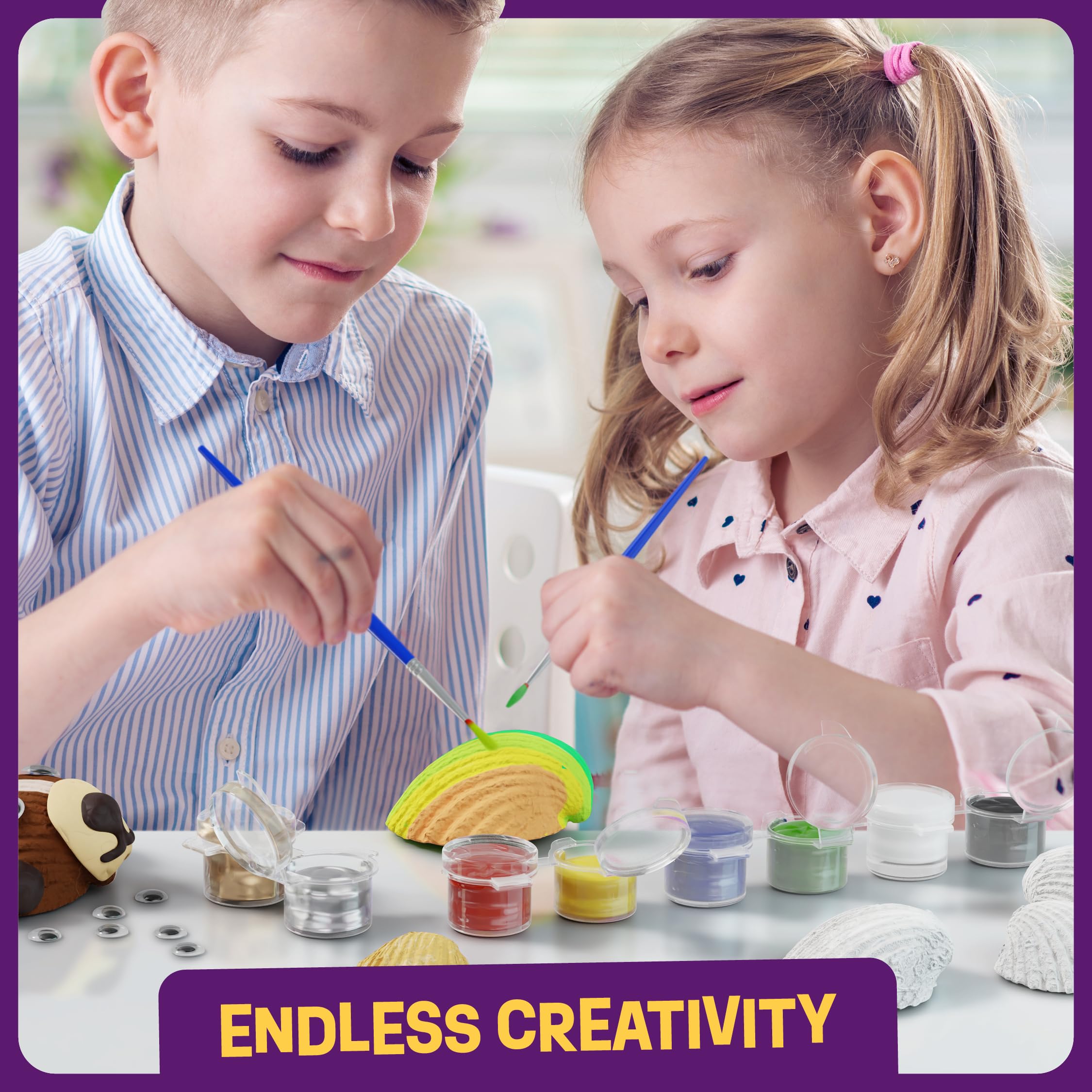 Dan&Darci finished seashell art showcases kids’ creativity and pride