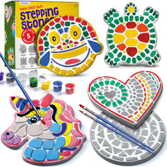 Dan&Darci unicorn stepping stone being painted outdoors for imaginative play
