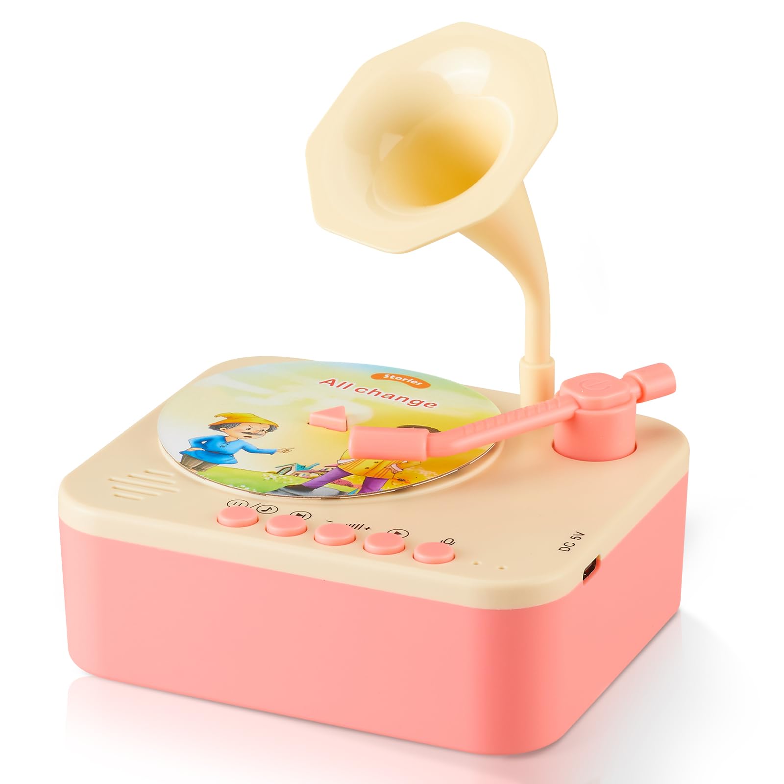 DANGKAEN Dreamy Pink gramophone toy front view fosters imagination through stories and music