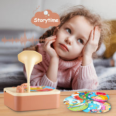 DANGKAEN phonograph shape design inviting tactile exploration and curiosity.