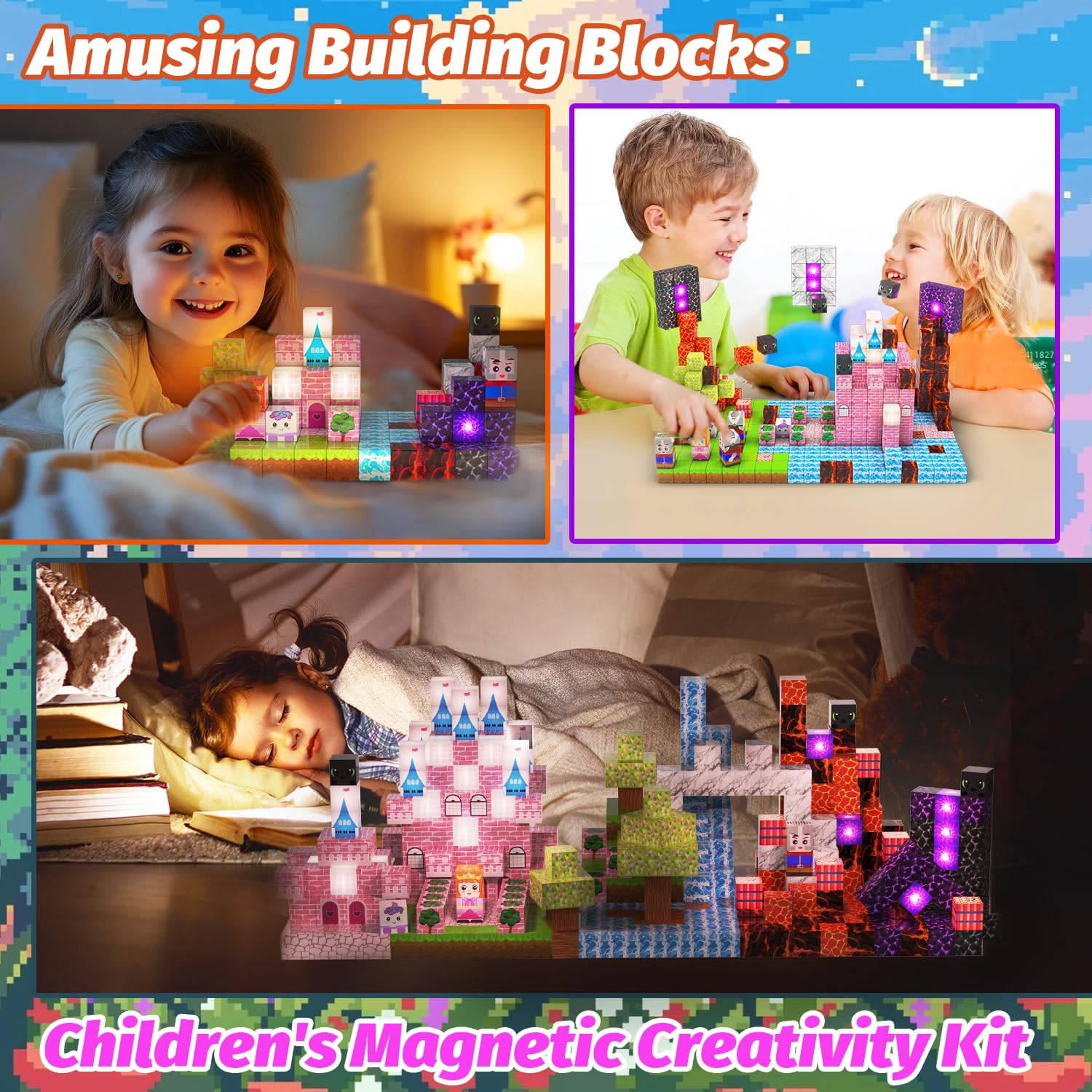 DANIUBE light-up blocks glow, adding mood lighting to constructions.