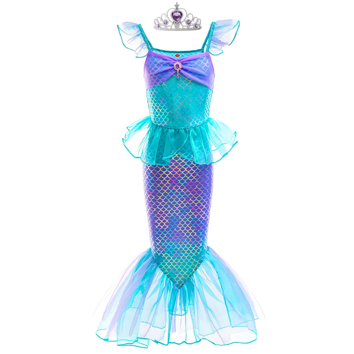 Danvren Mermaid Dress with gradient colors for imaginative play and party fun