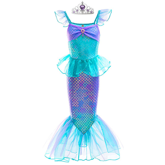 Danvren Mermaid Dress with gradient colors for imaginative play and party fun
