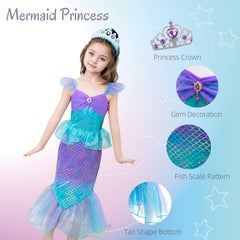 Danvren mermaid dress sparkly scale pattern enhances twirl-worthy sparkle