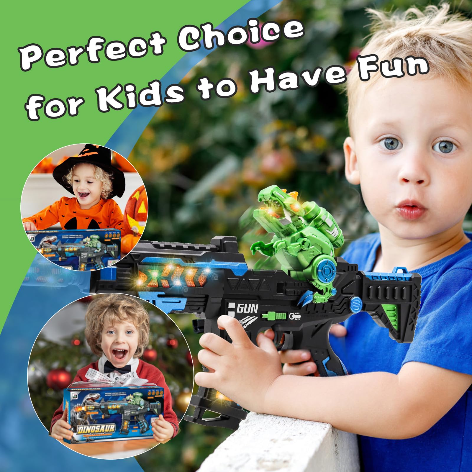 DaoDaoZhu dinosaur light-up gun makes a playful gift for boys