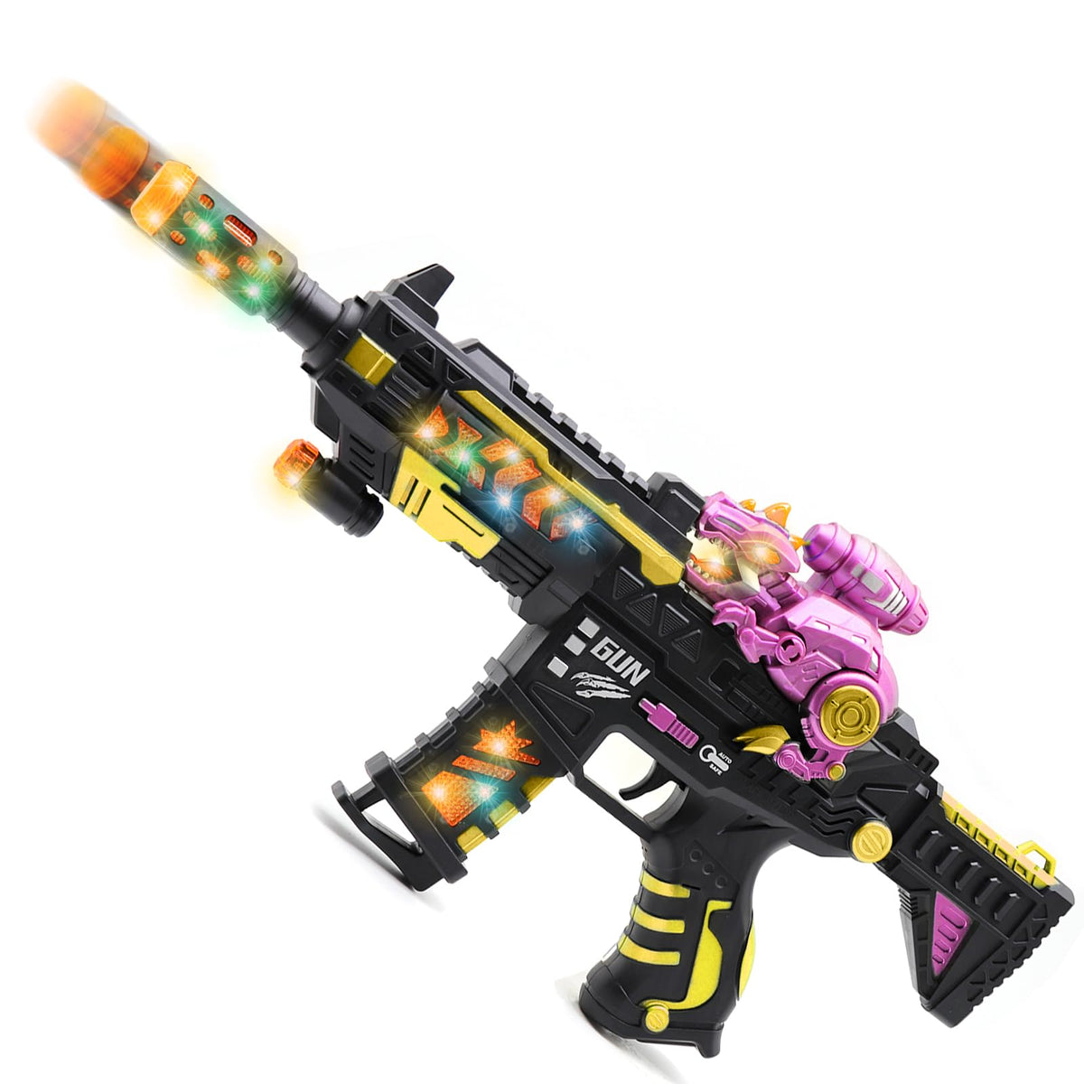 DaoDaoZhu dinosaur light up toy gun with extendable barrel promotes imaginative play indoors and outdoors