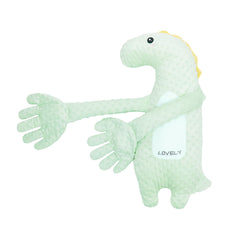 DAOLUAN dinosaur unicorn plush in child’s hands, easy-to-grasp size for little explorers.