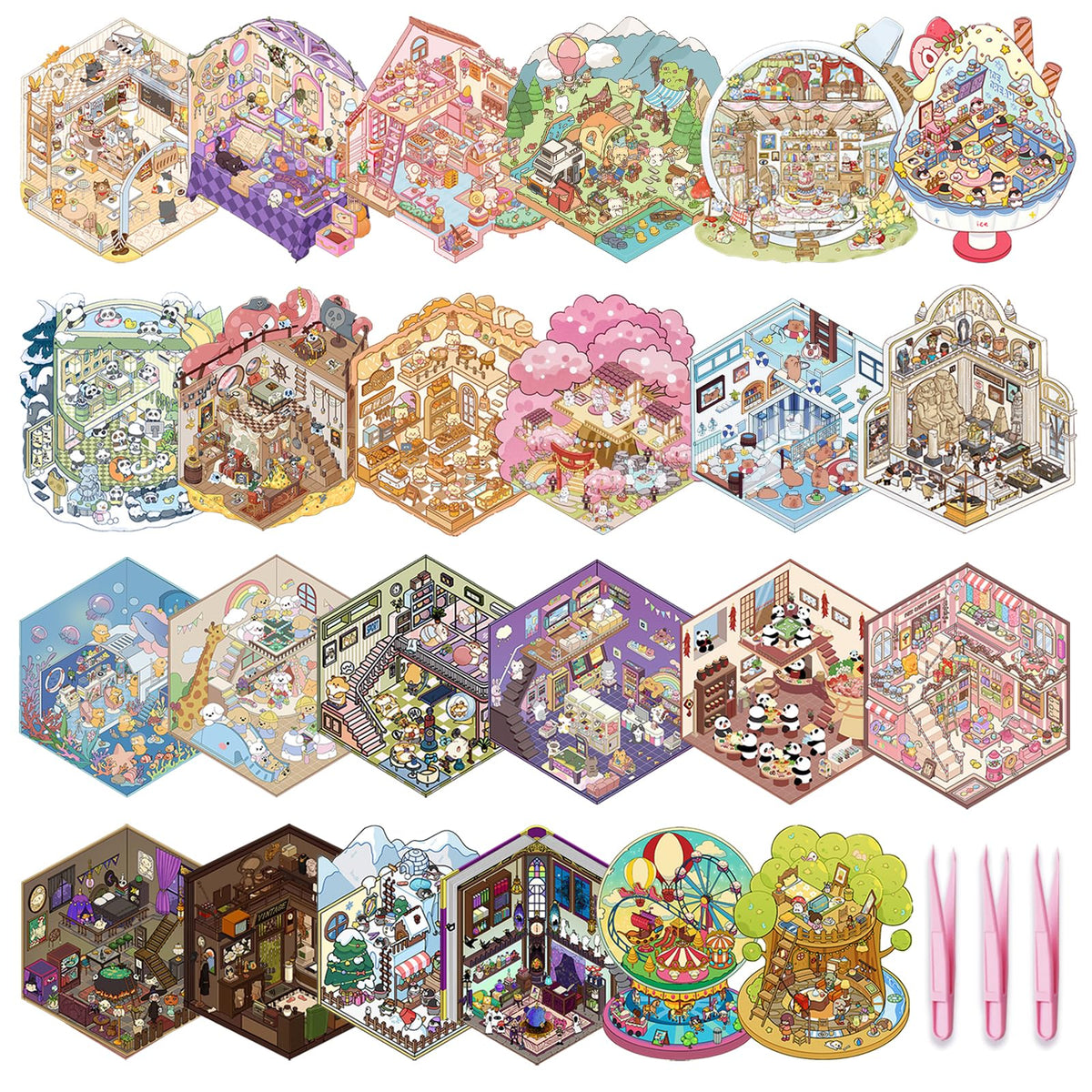 DAPUTOU 3D scene kit box for imaginative play and decorative mini-world creation.