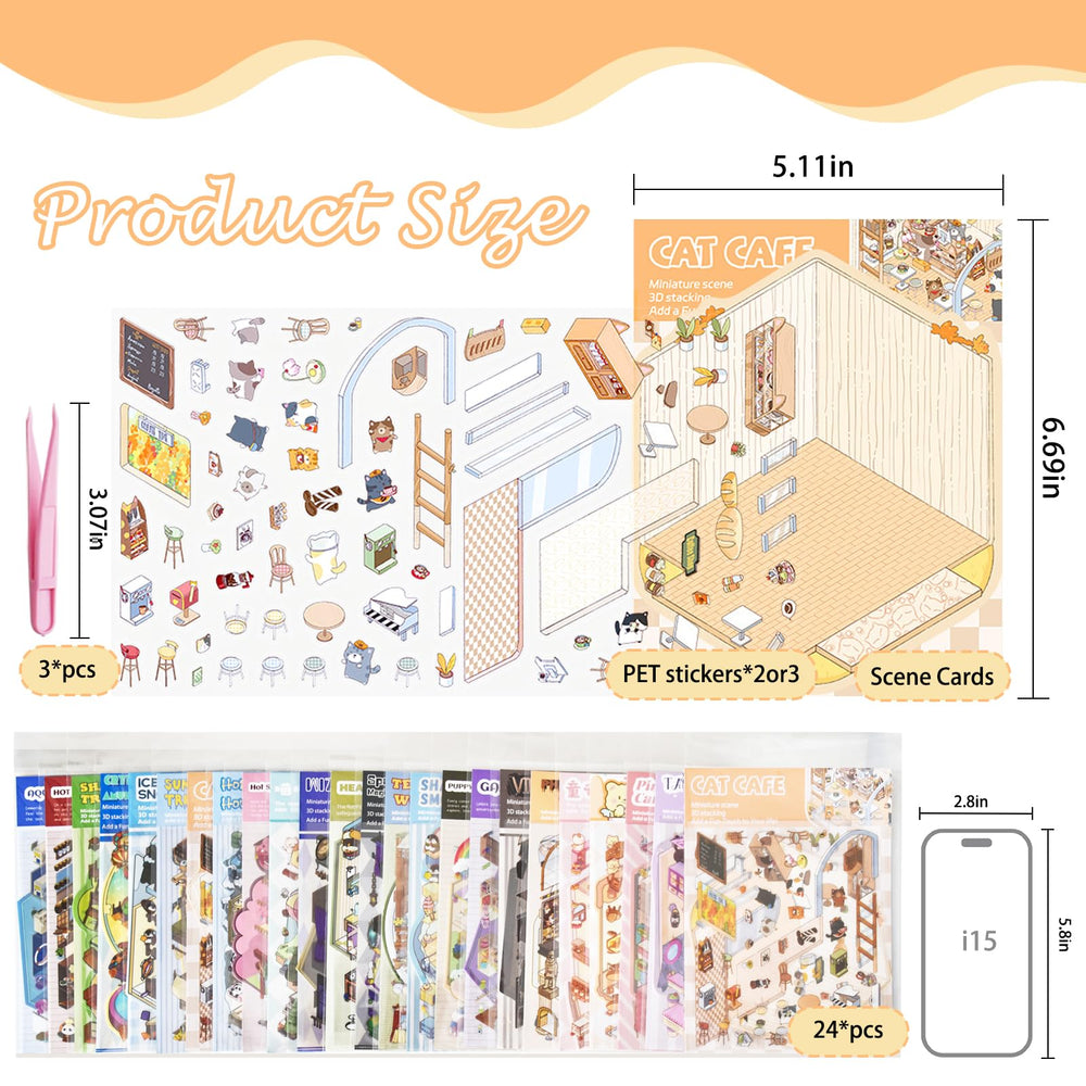 DAPUTOU flower shop scene stickers brighten desks with pastel details.