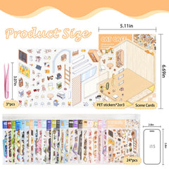 DAPUTOU flower shop scene stickers brighten desks with pastel details.