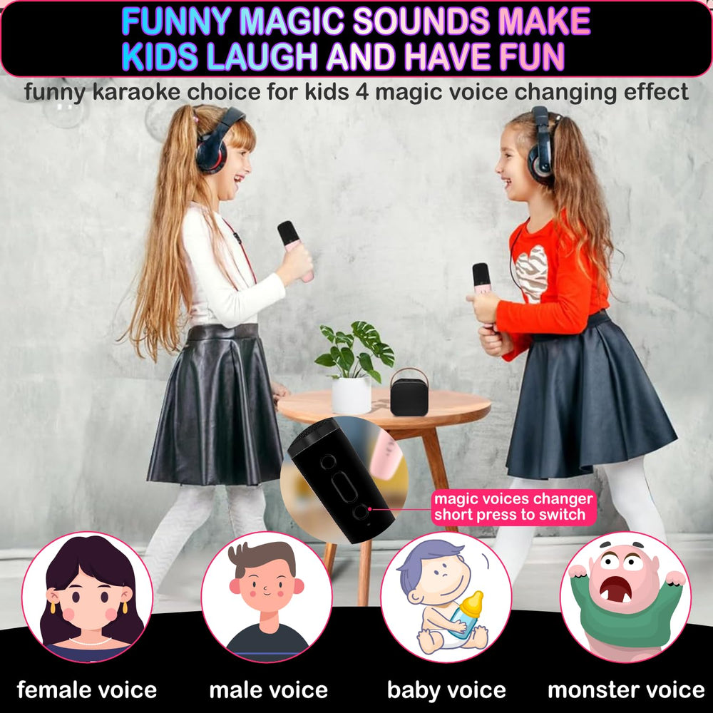 Darkant mini karaoke machine with dynamic LED lighting for festive celebrations.